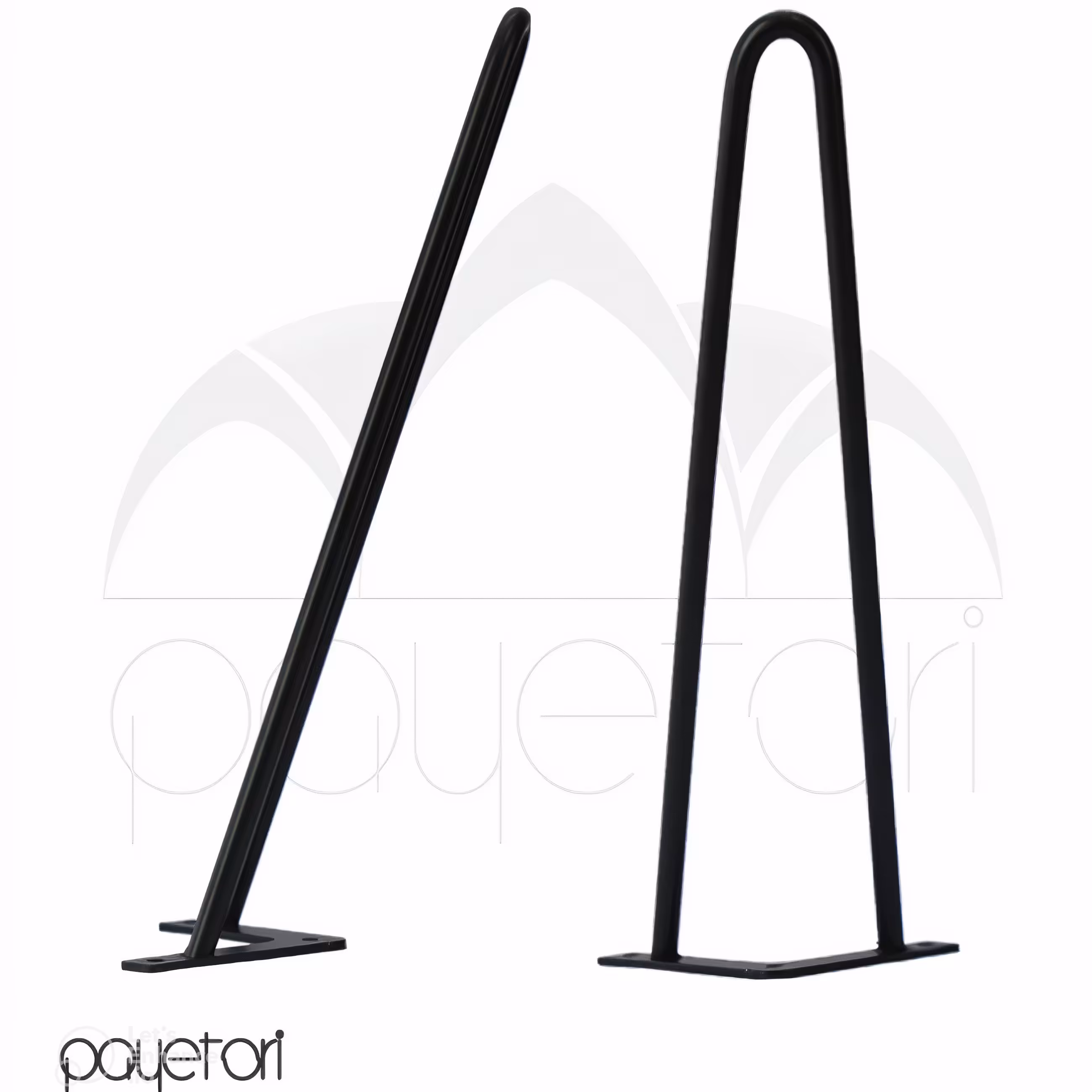 پایه فلزی سنجاقی 2شاخ طول 35 سانت میلگرد توپر نمره 10 فابریک با رنگ کوره ای
