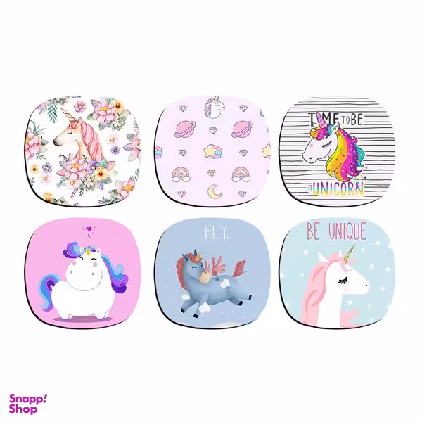 زیر لیوانی ترمه طراحان ایده مدل یونیکورن بسته شش عددی