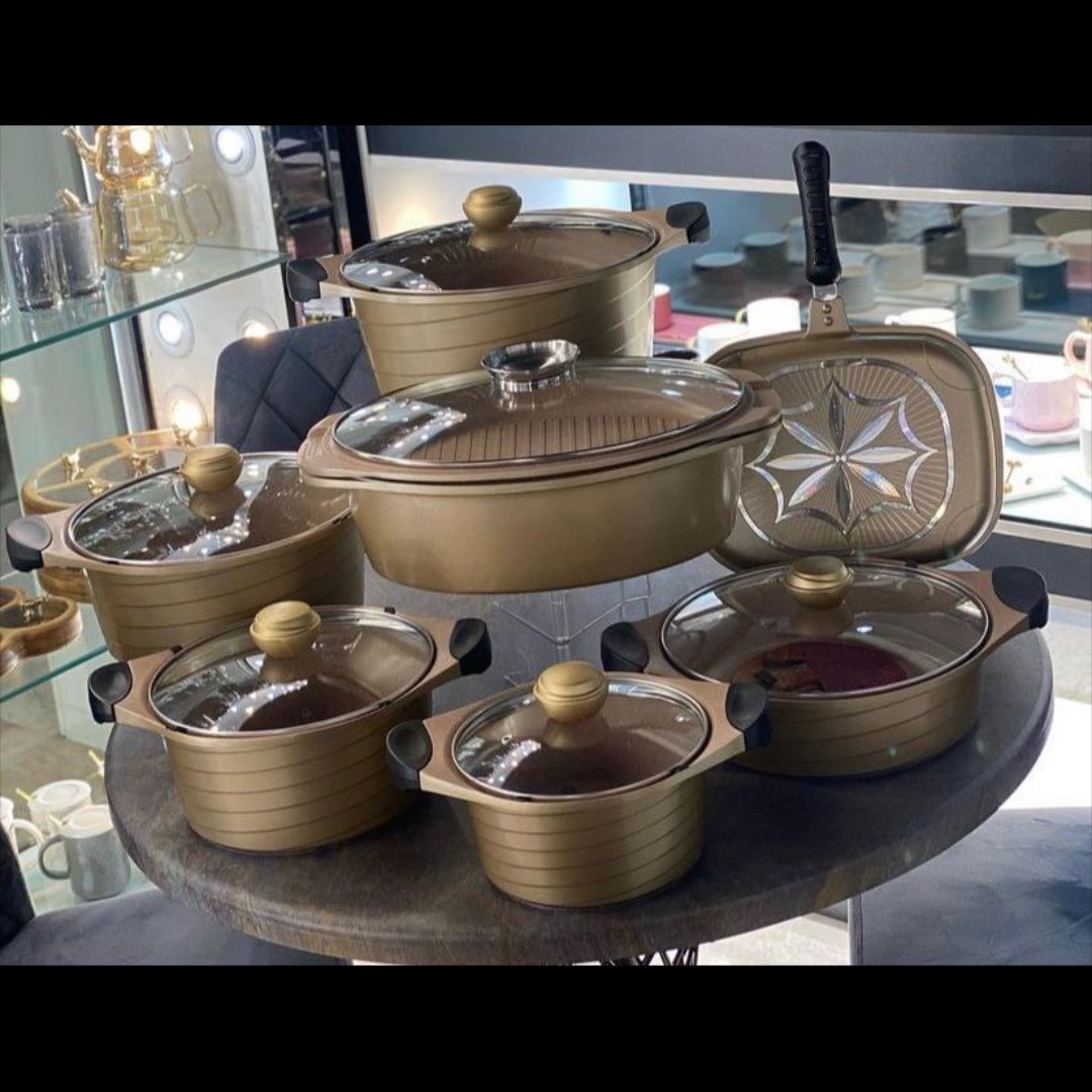 سرویس قابلمه 25 پارچه برند MGS رنگ بژ