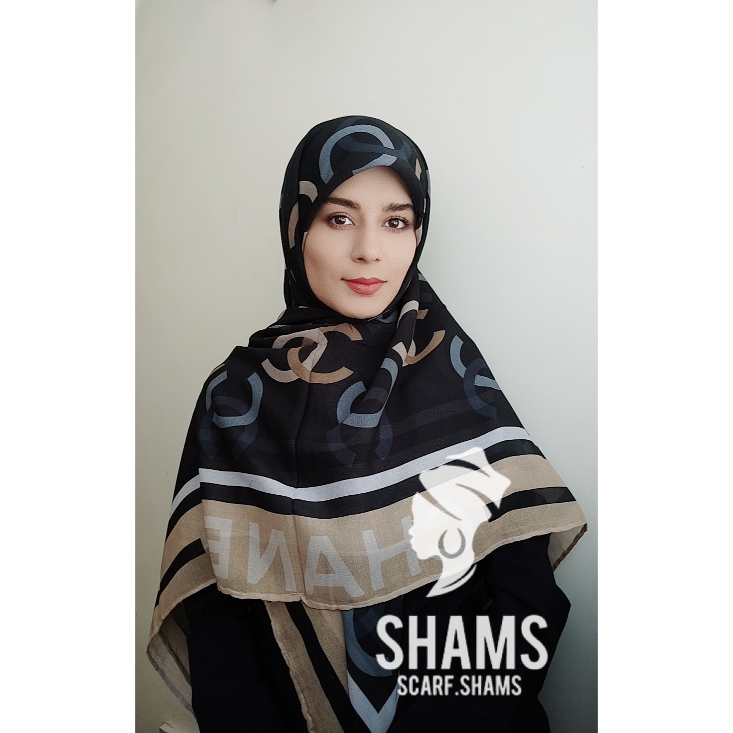 روسری نخی زنانه مجلسی مناسب ماه محرم قواره بزرگ رنگ تیره دور دست دور با ارسال رایگان بسیار خنک