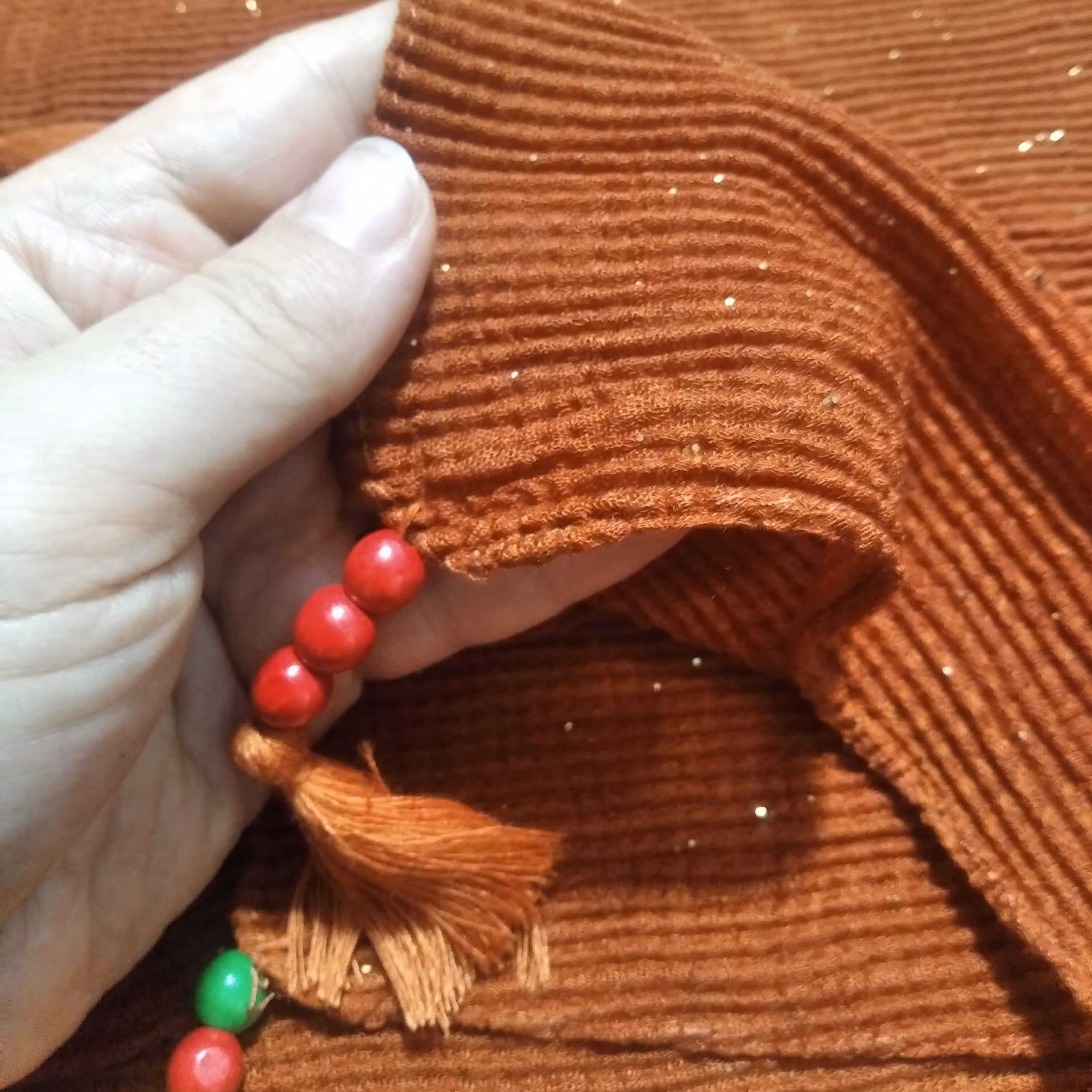 شال اکلیلی وارداتی رنگ آجری