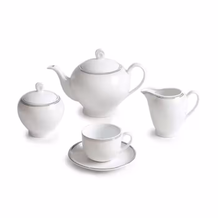 سرویس چای خوری ریوا پلاتینی 17 پارچه چینی زرین ایتالیا اف