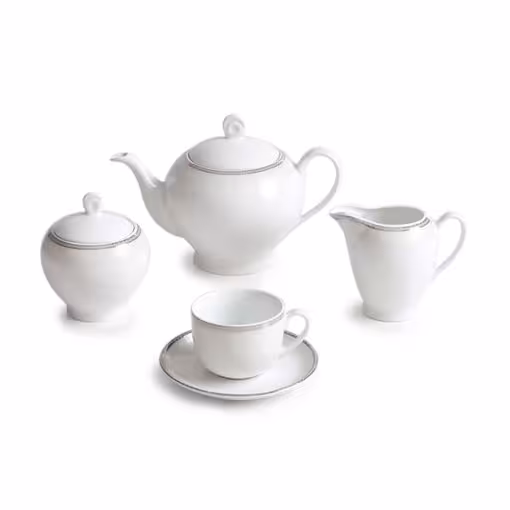 سرویس چای خوری ریوا پلاتینی 17 پارچه چینی زرین ایتالیا اف