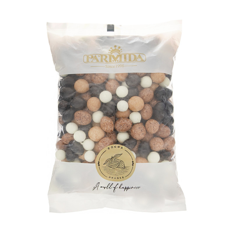 دراژه فرآورده کاکائویی روکش دار با غلات و مغز دانه های خوراکی پارمیدا - 1000 گرم