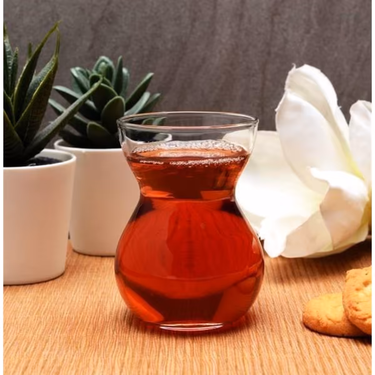 استکان کمرباریک دانتل پاشاباغچه کد 42841 بسته 6 عددی