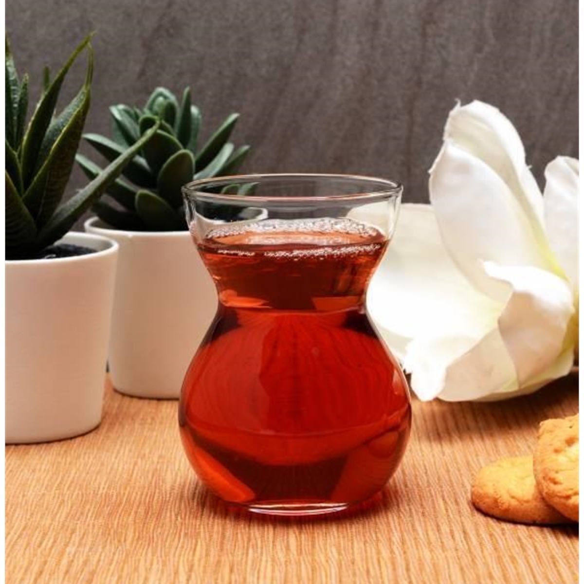 استکان کمرباریک دانتل پاشاباغچه کد 42841 بسته 6 عددی