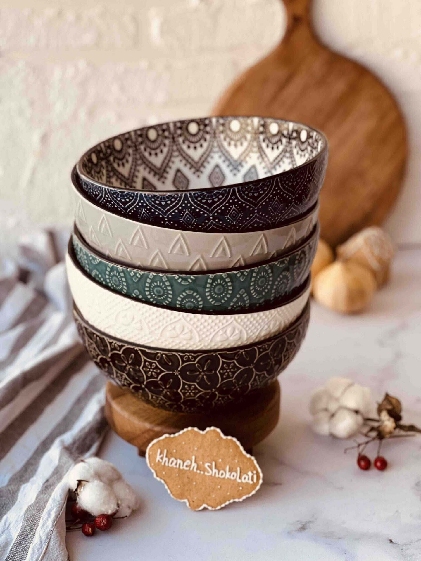 کاسه داخل سنتی طرح برجسته