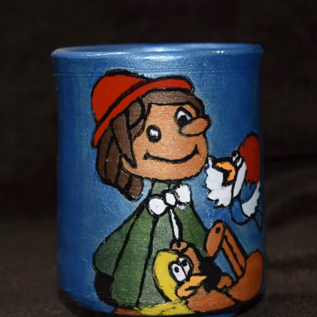 جاقلمی سفالی 10سانتی طرح فانتزی رنگ سرمه ای 