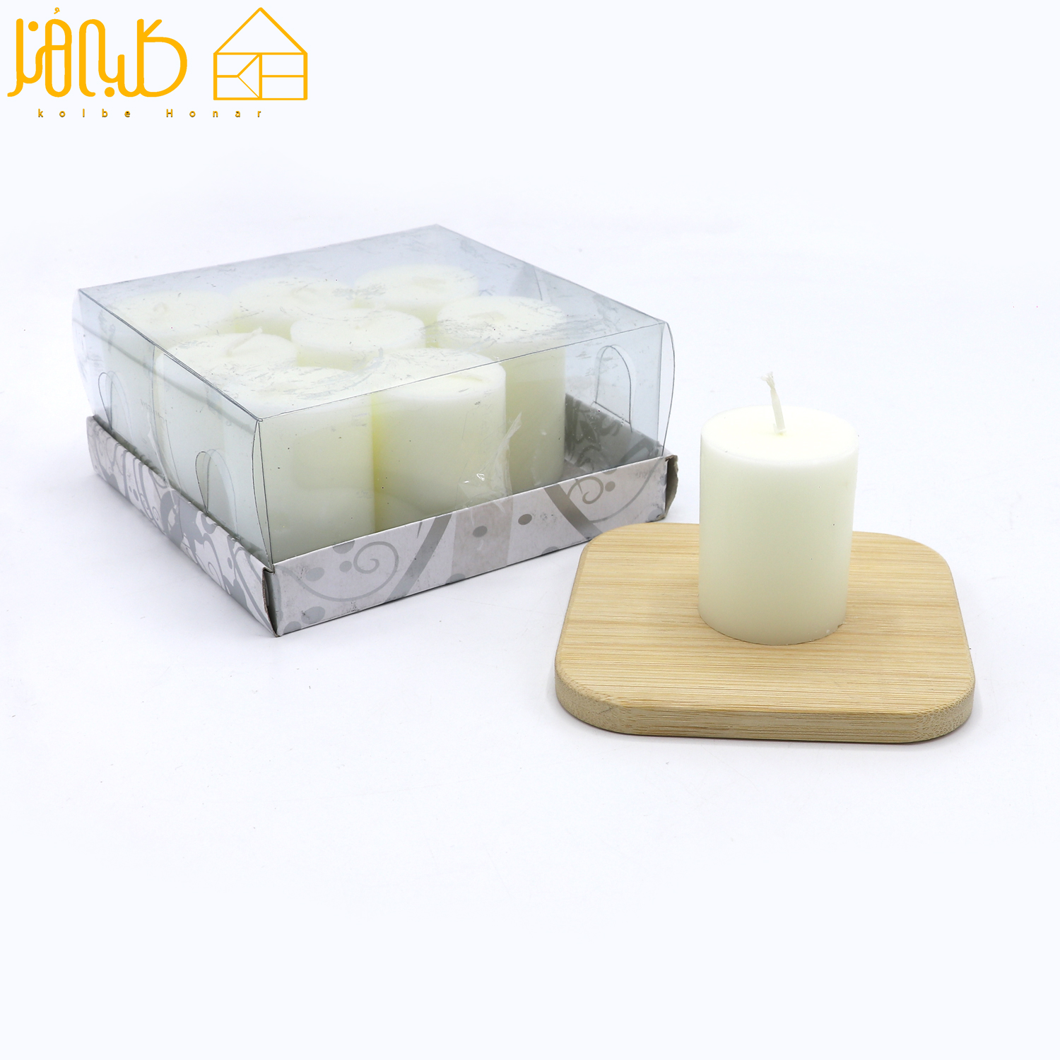 شمع 9 تایی شیری ساده