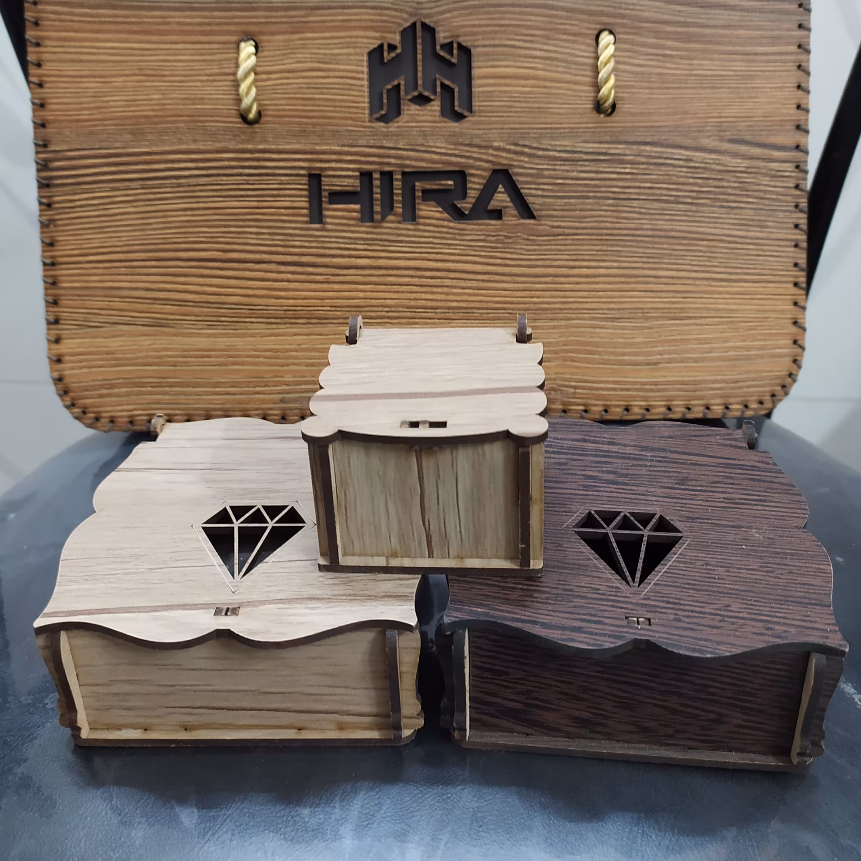 جعبه انگشتر چوبی ( 10 عددی )