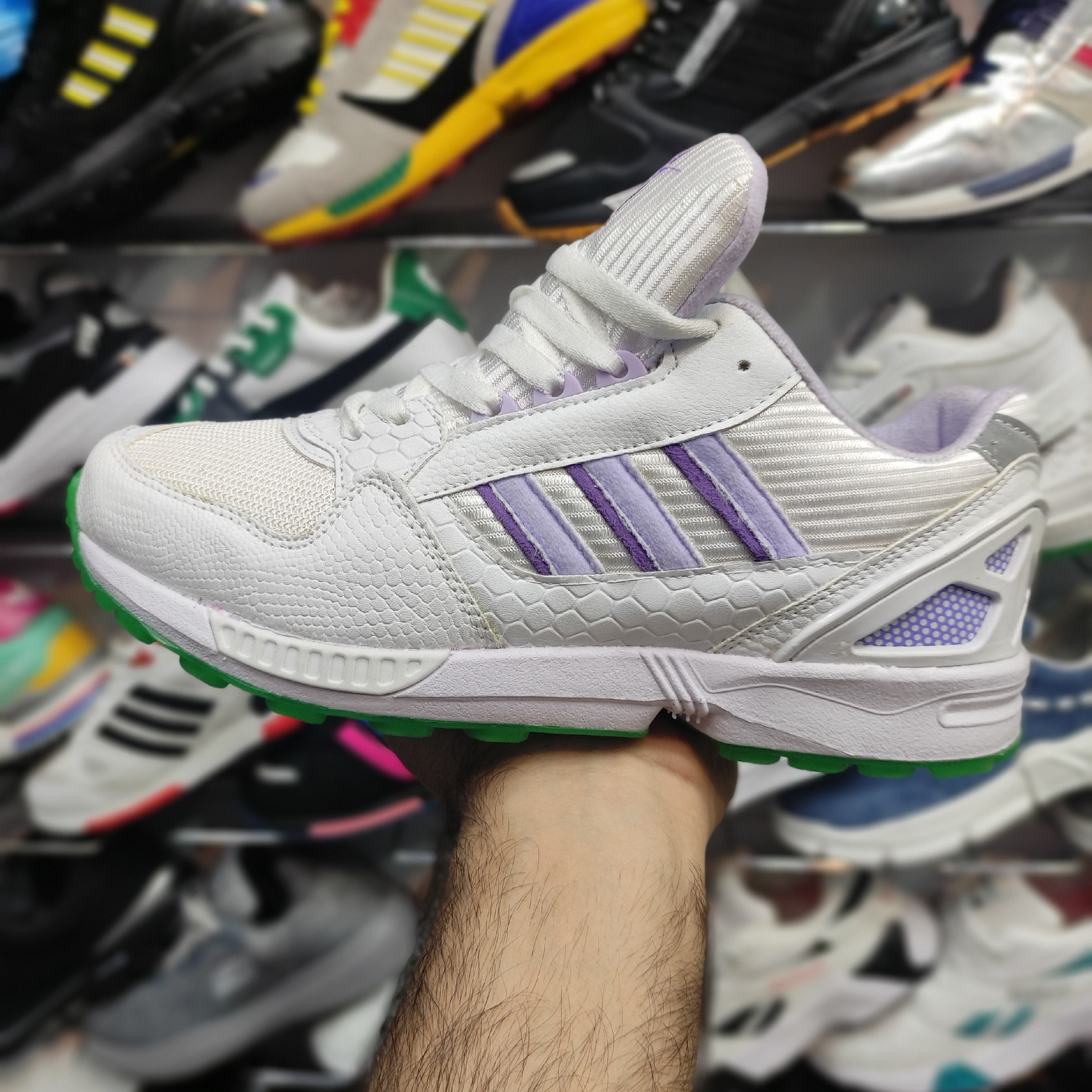 کفش اسپرت مردانه پسرانه پوست ماری سفید 