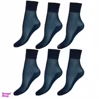 جوراب زنانه مدل کفه دار پارازین رنگ سرمه ای بسته 6 عددی