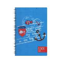 دفتر سه خط زبان سیمی 60 برگ جلد pp طرح دار نور