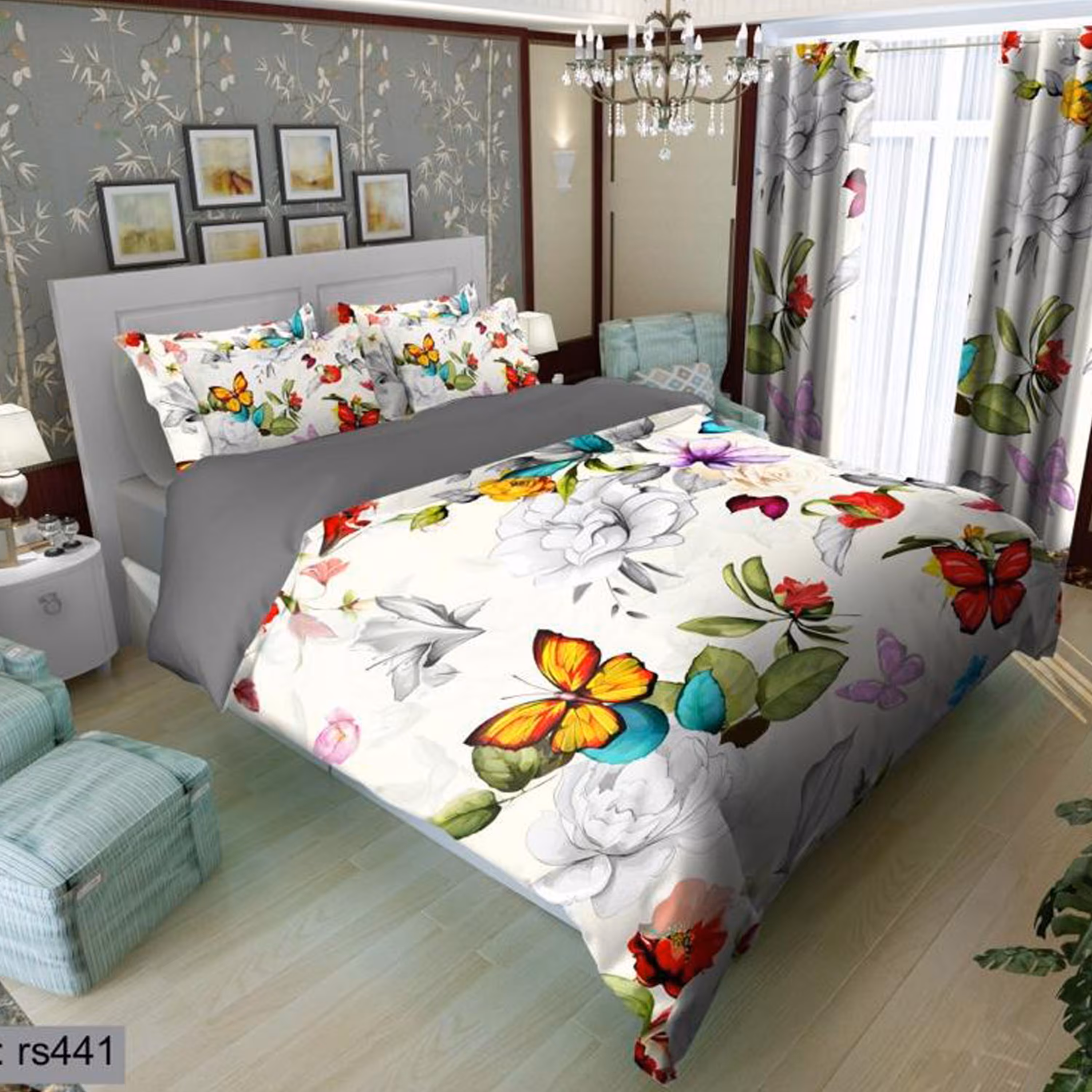 سرویس روتختی 2 نفره تنسل چاپی برندترک لند(Turk Land) rs 441