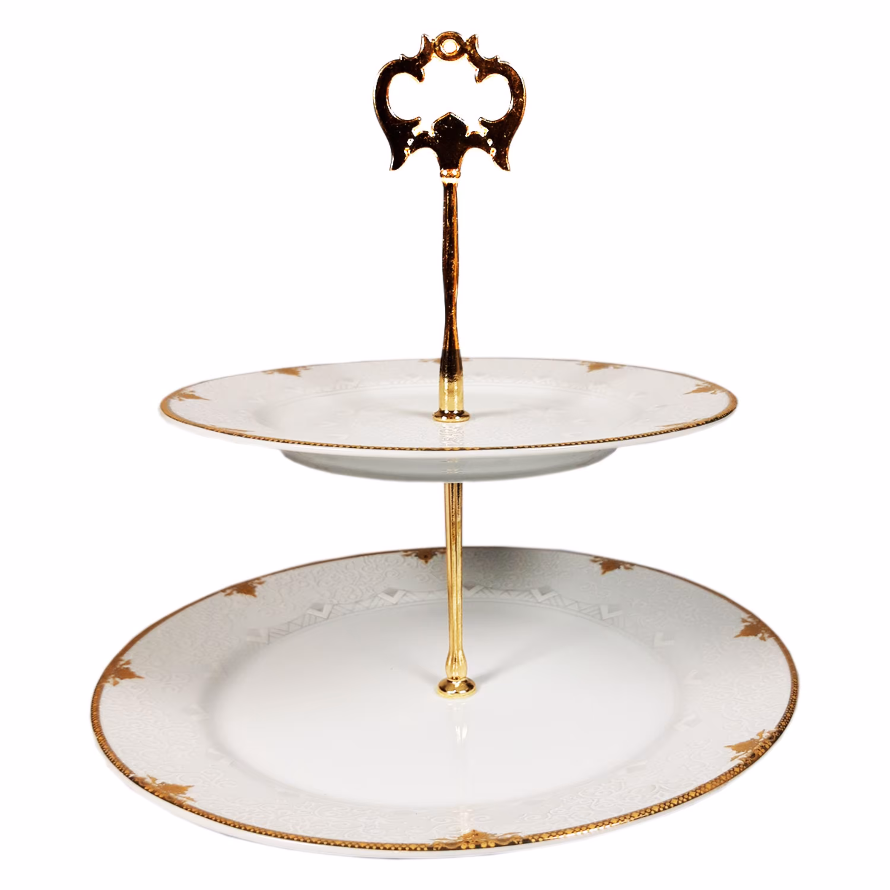 شیرینی خوری دو طبقه طلاکوب گرد