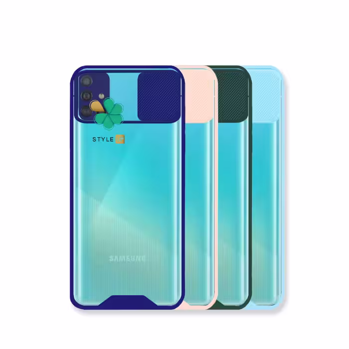 قاب گوشی سامسونگ Samsung M51 مدل پشت شفاف محافظ لنزدار کشویی