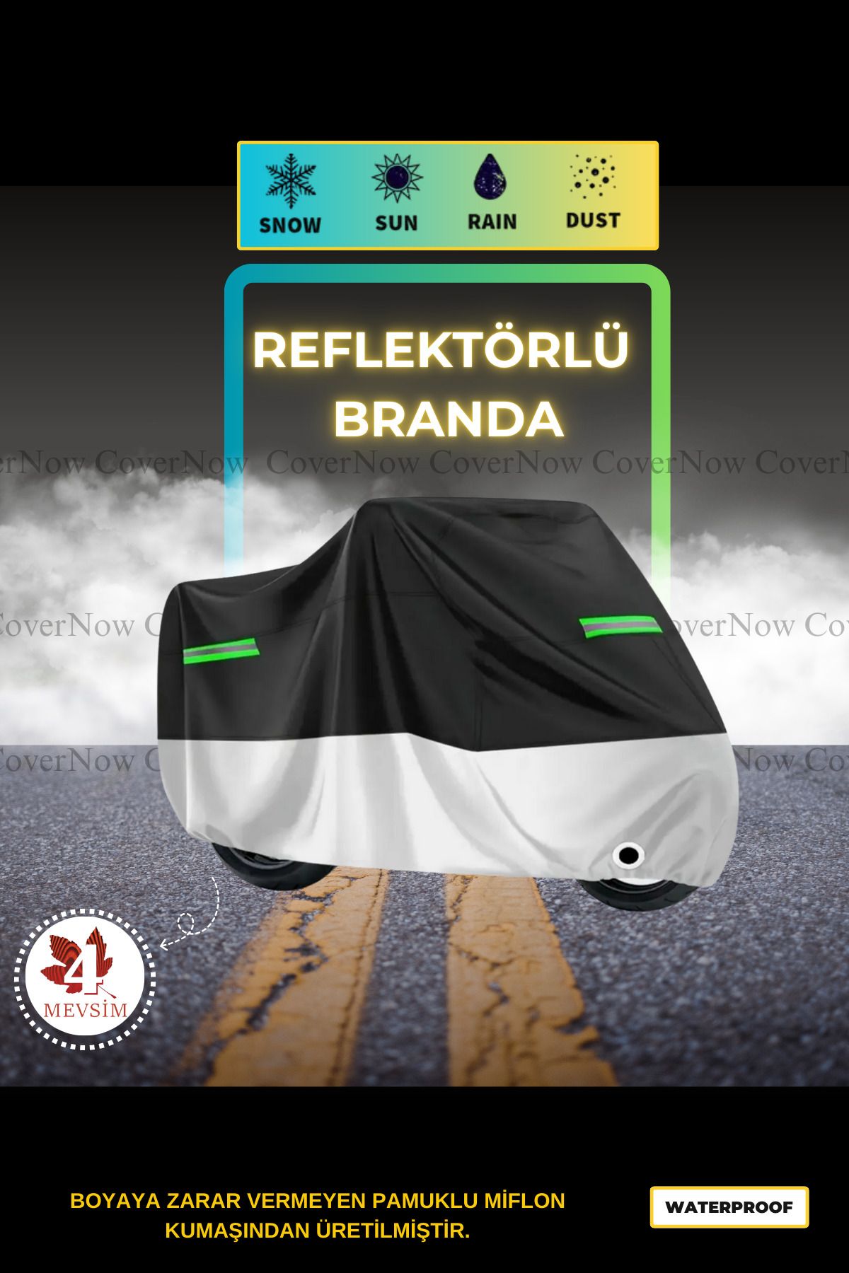 چادر موتورسیکلت خاکستری HONDA CRF 250 RALLY BEAR BAG سیاه با بازتابنده AutoEN