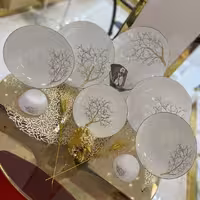 سرویس ارکوپال طرح فرانسه گرد طلاکوب مدل درخت طلایی