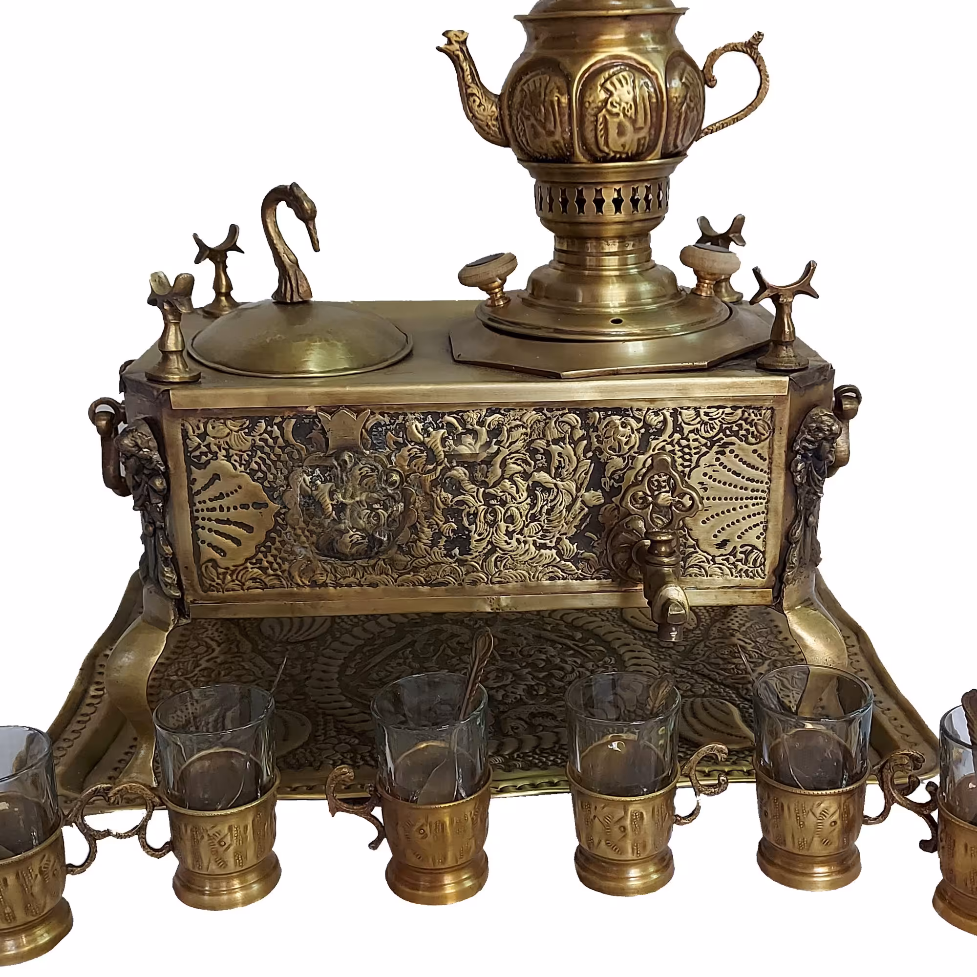 ست منقل سماور قلمزنی دست ساز