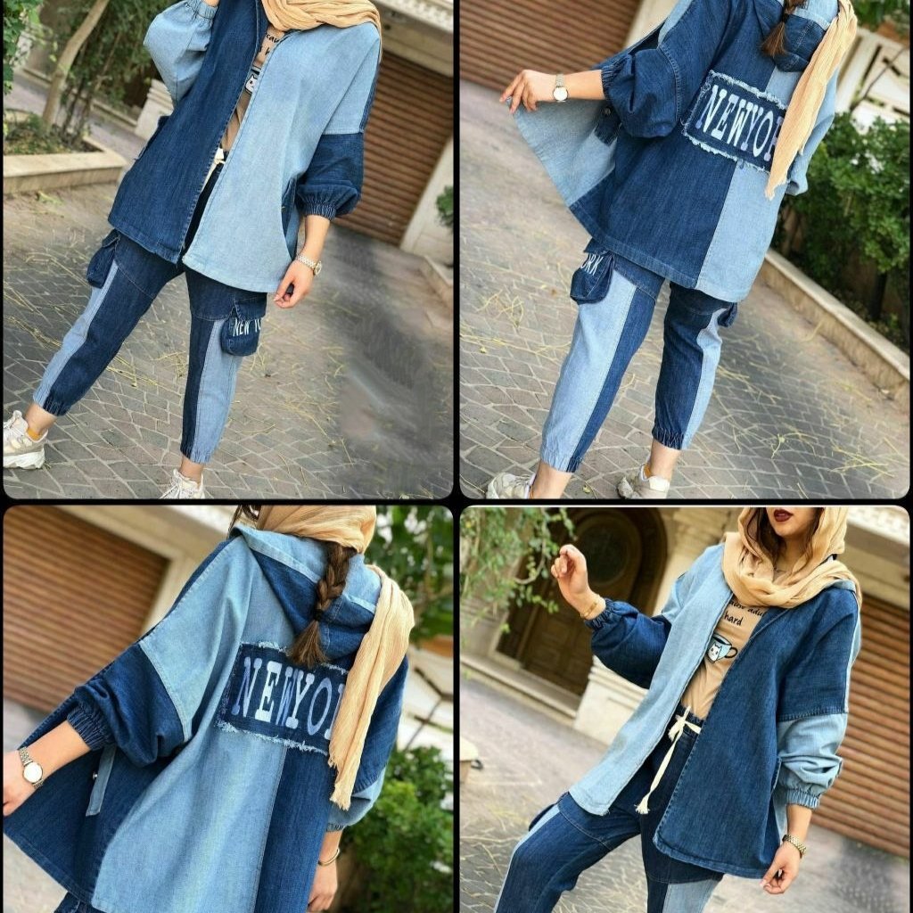 ست هودی شلوار جین خفن گنگ‌شلوار اسلش کیفیت عالی ارسال رایگان 