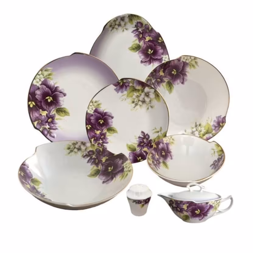 سرویس غذا خوری 30 پارچه شرکت صنایع چینی تقدیس مدل بنفشه