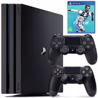 کنسول بازی سونی پلی استيشن 4 پرو ریجن 2 کد CUH-7216B با حافظه 1 ترابایت  به همراه دسته اضافه و بازی FIFA 2019
