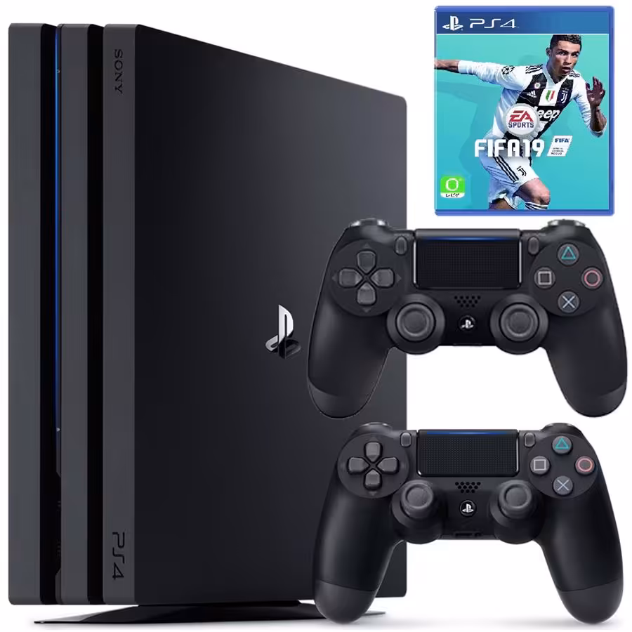 کنسول بازی سونی پلی استيشن 4 پرو ریجن 2 کد CUH-7216B با حافظه 1 ترابایت  به همراه دسته اضافه و بازی FIFA 2019