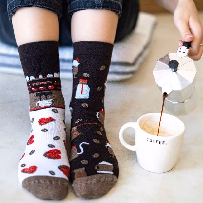 جوراب نیم ساق مدل قهوه لنگه به لنگه 