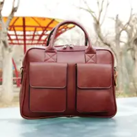 کیف اداری چرم بیسراک مدل Ed-101 رنگ زرشکی