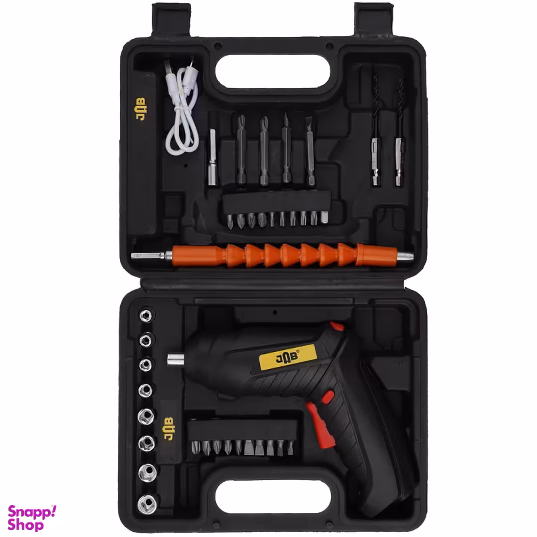 پیچ گوشتی شارژی جاب مدل JB1100-4.5v مجموعه 40 عددی