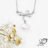 گردنبند ژوپینگ سفید طرح پاپیون کد 17572
