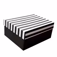 جعبه هدیه و کادو مدل راه راه  مشکی سایز 1-فقط عمده-دورنگ  