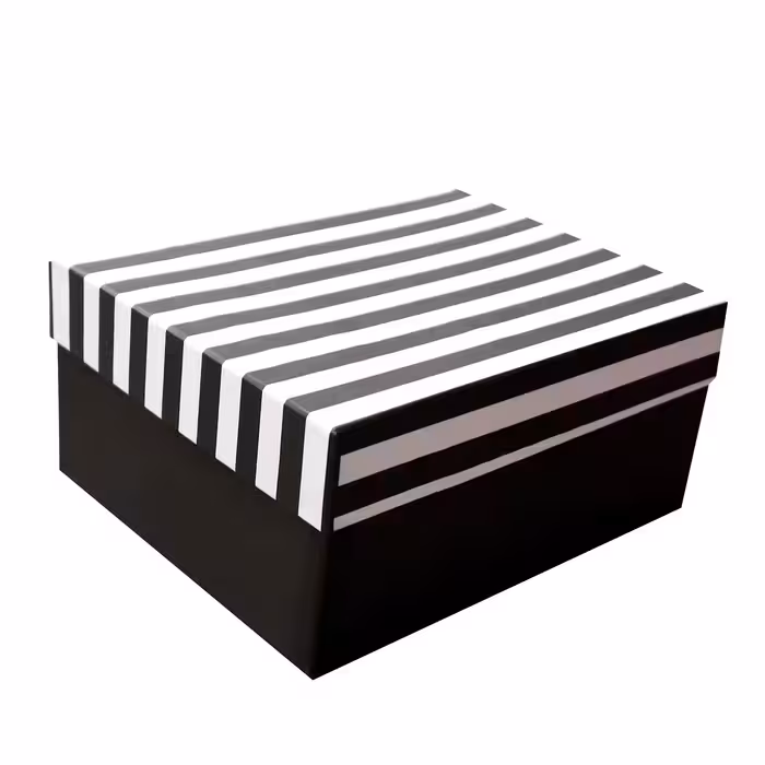 جعبه هدیه و کادو مدل راه راه  مشکی سایز 1-فقط عمده-دورنگ  