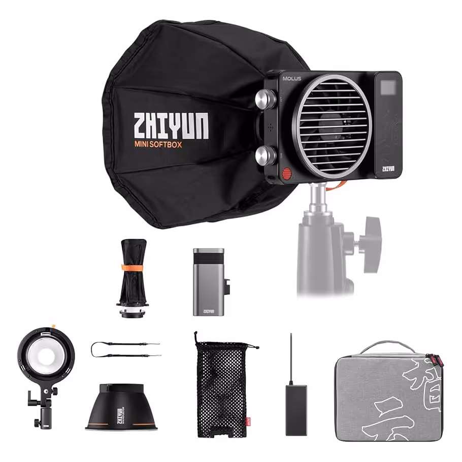 نور حرفه‌ای پرتابل ژیون مدل Zhiyun MOLUS X100 (کیت پرو) با گارانتی اصلی