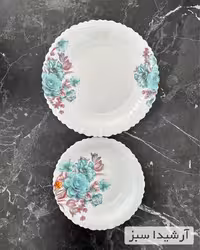 سرویس غذاخوری آرکوپال 6 نفره طرح آرشیدا سبز گلدن اپال