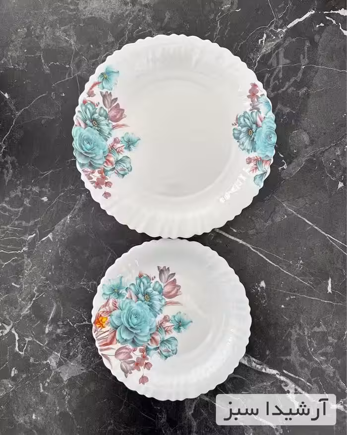 سرویس غذاخوری آرکوپال 6 نفره طرح آرشیدا سبز گلدن اپال