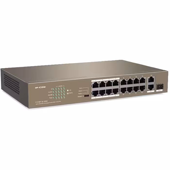 F1118P-16-150W 16FE 2GE/1SFP Unmanaged Switch With 16-Port PoE