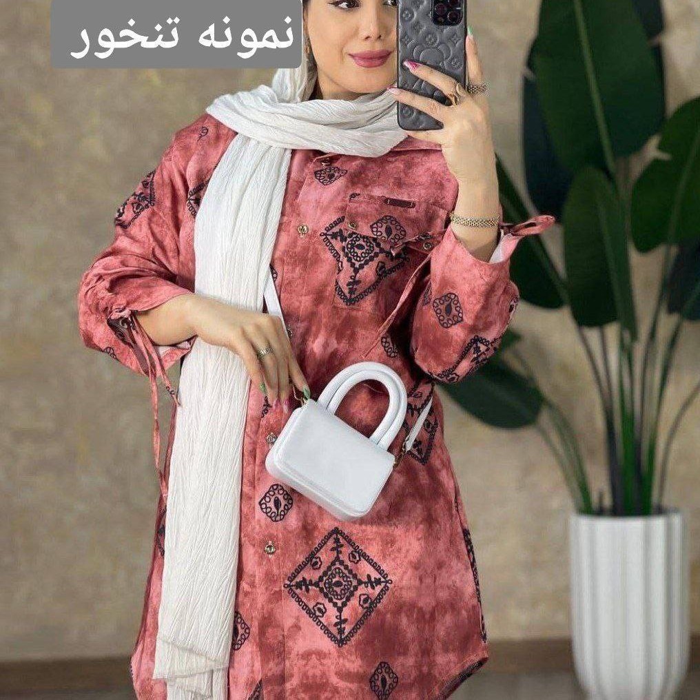 شومیز مانتویی کتان کش آستین بندی فری سایز 46 (ارسال رایگان)