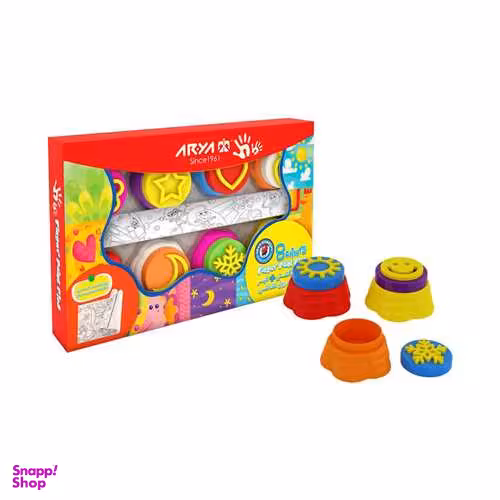 رنگ انگشتی 8 رنگ با ابزار و رول نقاشی آریا کد 7031