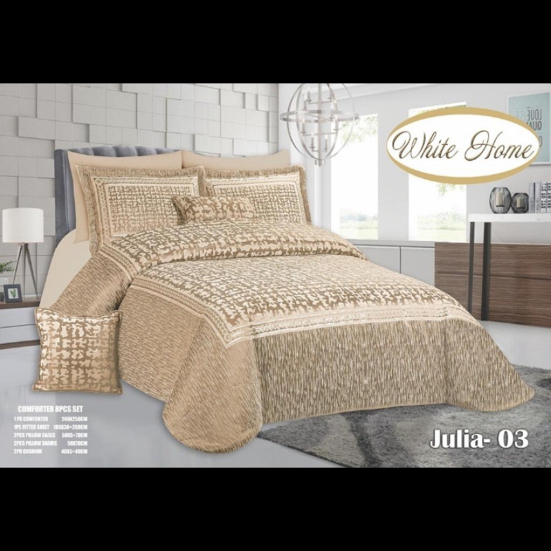 روتختی مخمل پنلی ترک درجه یک برند وایت هوم طرح جولیا نسکافه شکلاتی