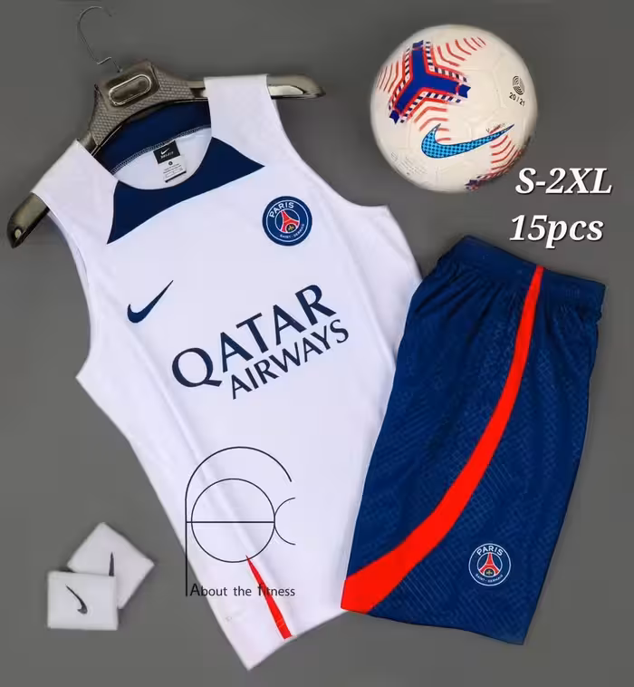 کیت سفید پاریسن ژرمن فصل 2024-2023 (حلقه ای شورت) ورژن هواداری