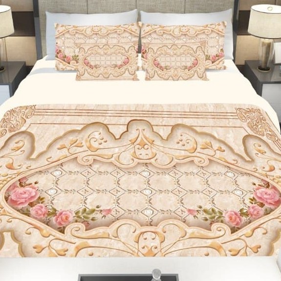 سرویس  روتختی دونفره 8تکه چاپی قابل ست با پرده با انتخاب جنس پارچه کد 947