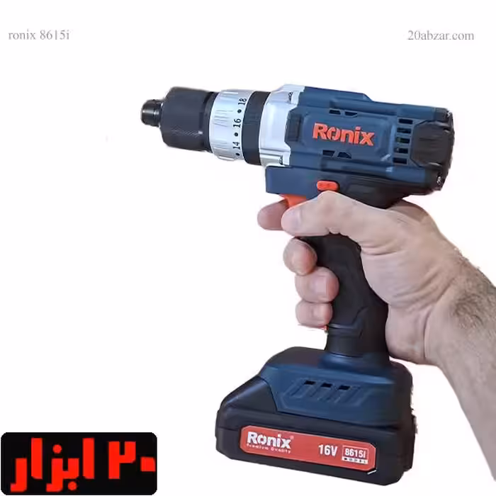 دریل پیچ گوشتی شارژی چکشی دو باتری 16 ولت رونیکس سری ایران مدل 8615i