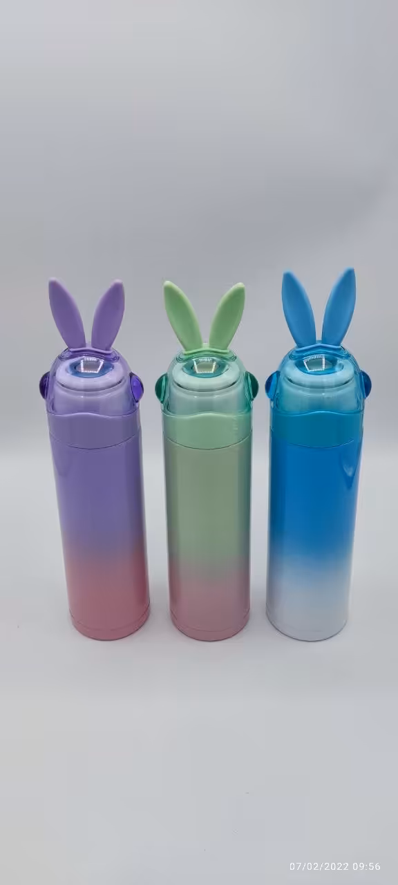 فلاسک خرگوش گوش دار چرمی 2 رنگه 500  میلی 2620