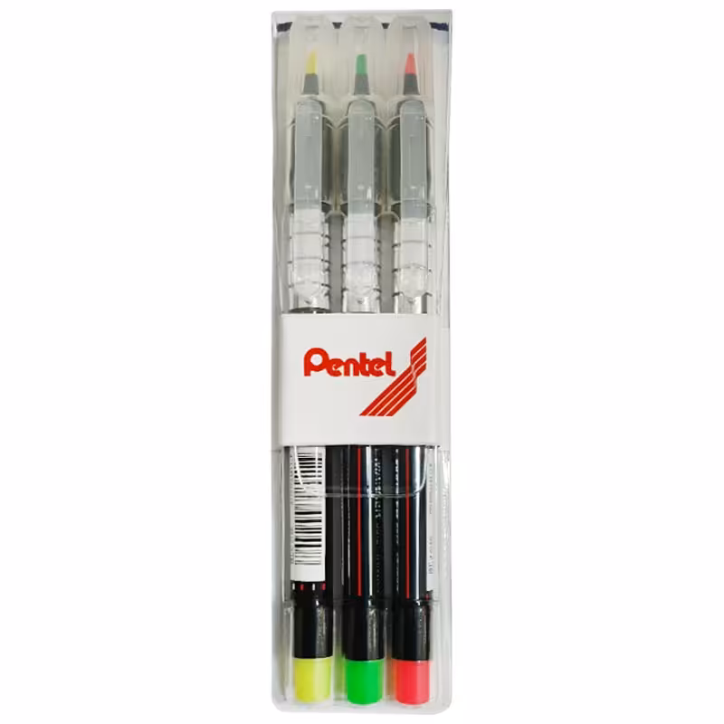 خرید ماژیک هایلایت قلمی پنتل مدل Pentel S512 بسته 3 عددی