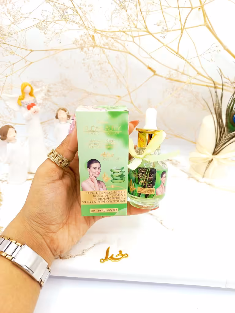 سرم و پرایمر مغذی جوان کننده صورت آلوئه ورا هدی بیوتی HUDABEAUTY کد HD826009