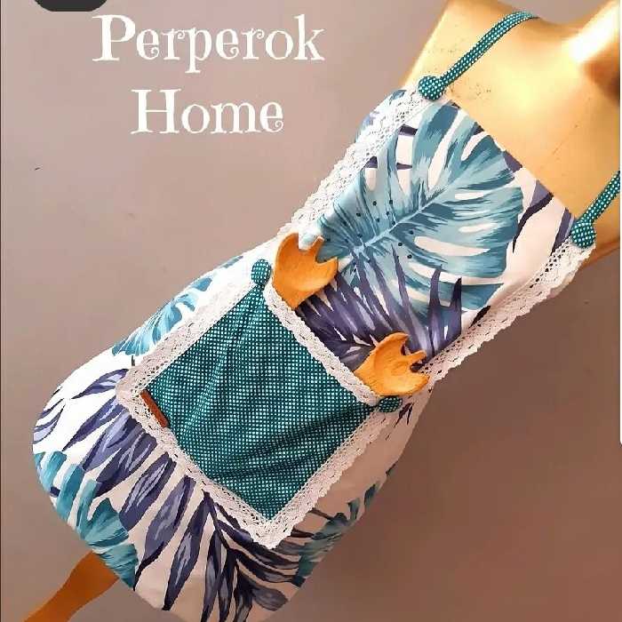 پیشبند آشپزخانه ساده کتان نخ جیب دار