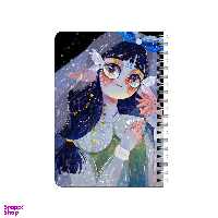 دفترچه یادداشت بامبیلیپ مدل چوبی طرح دختر چشم پروانه ای کد 7142760