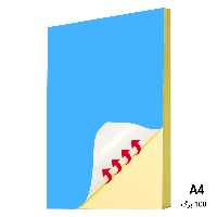 خرید کاغذ پشت چسب دار آبی سایز A4 بسته 100 برگی