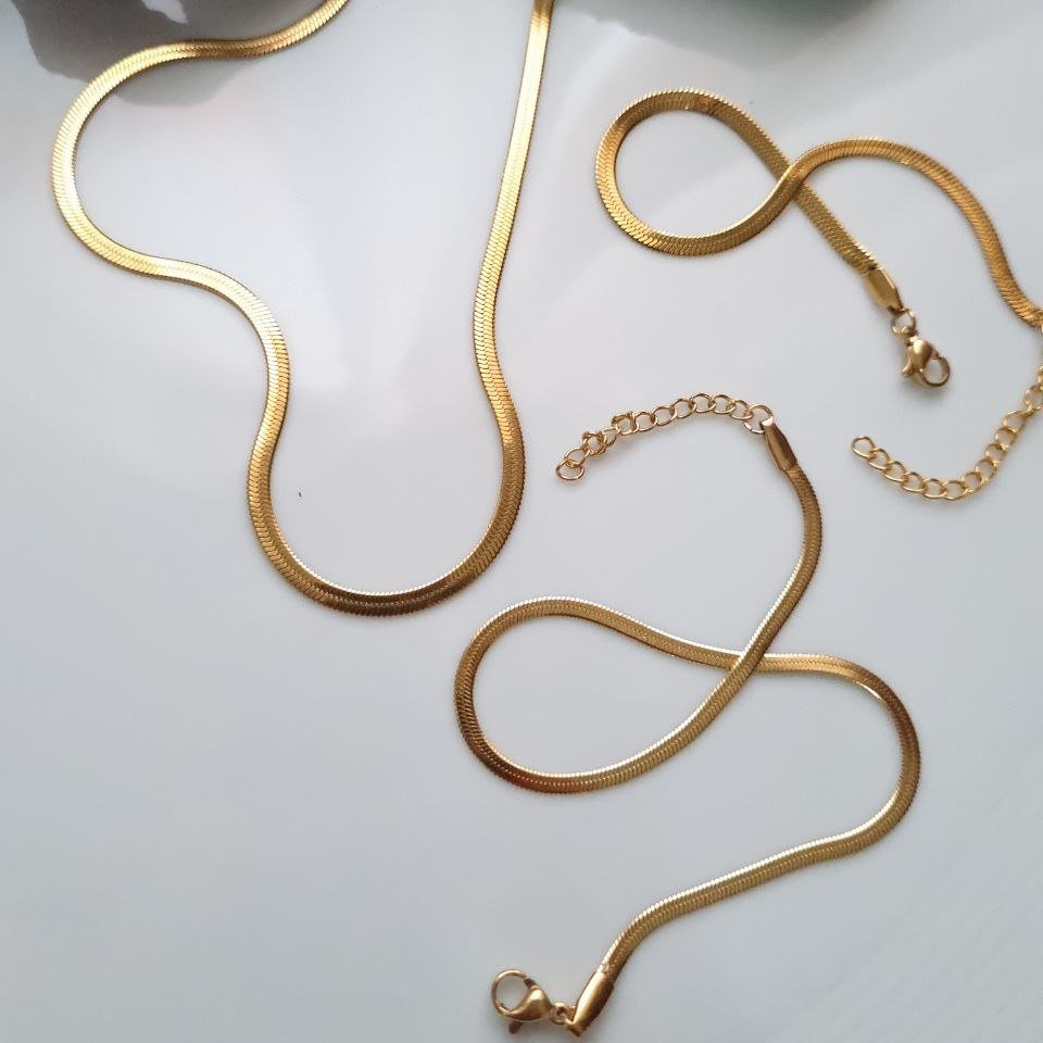 گردنبند دستبندپابند ماری استیل رنگ ثابت